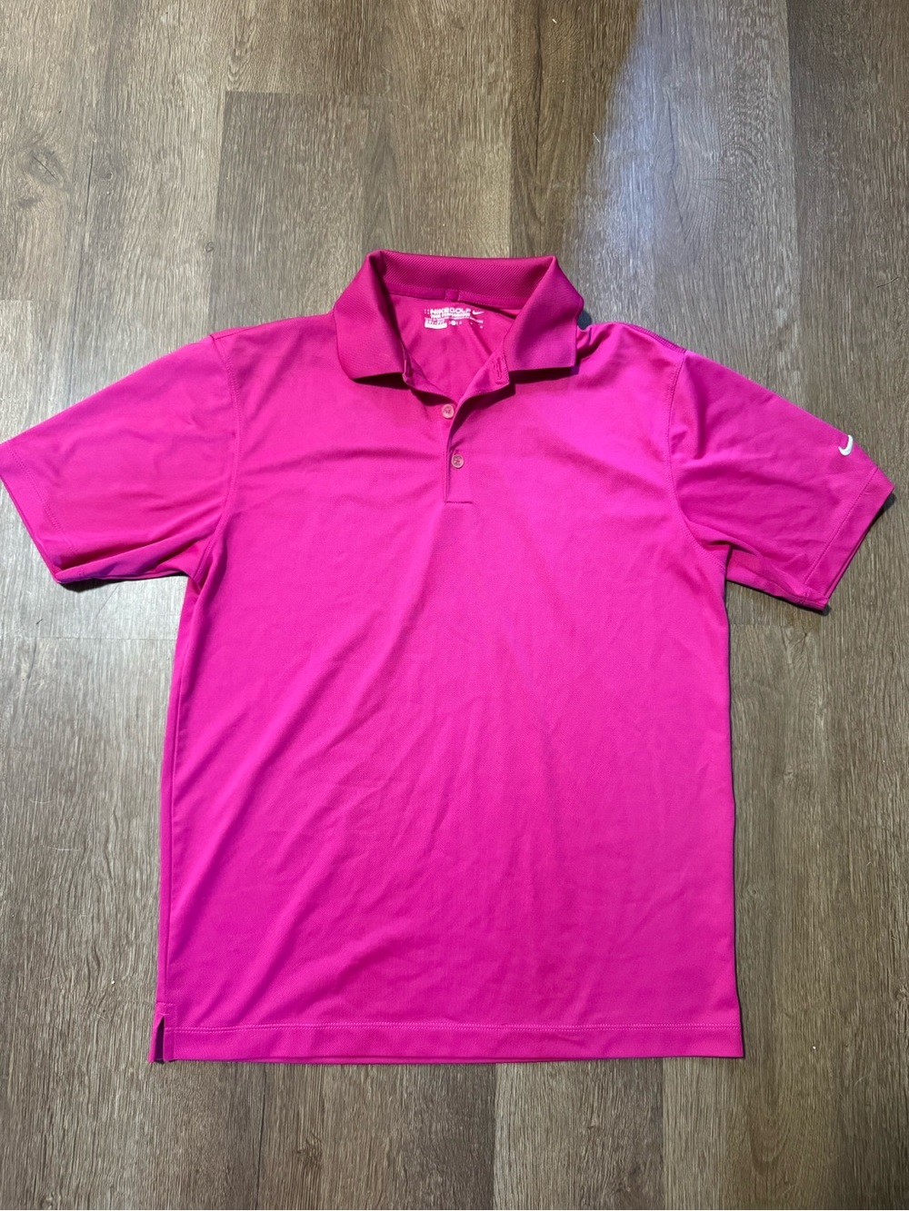 Nike Golf Polo Shirt Tour Performance Pink Polyester Size  Med Mens